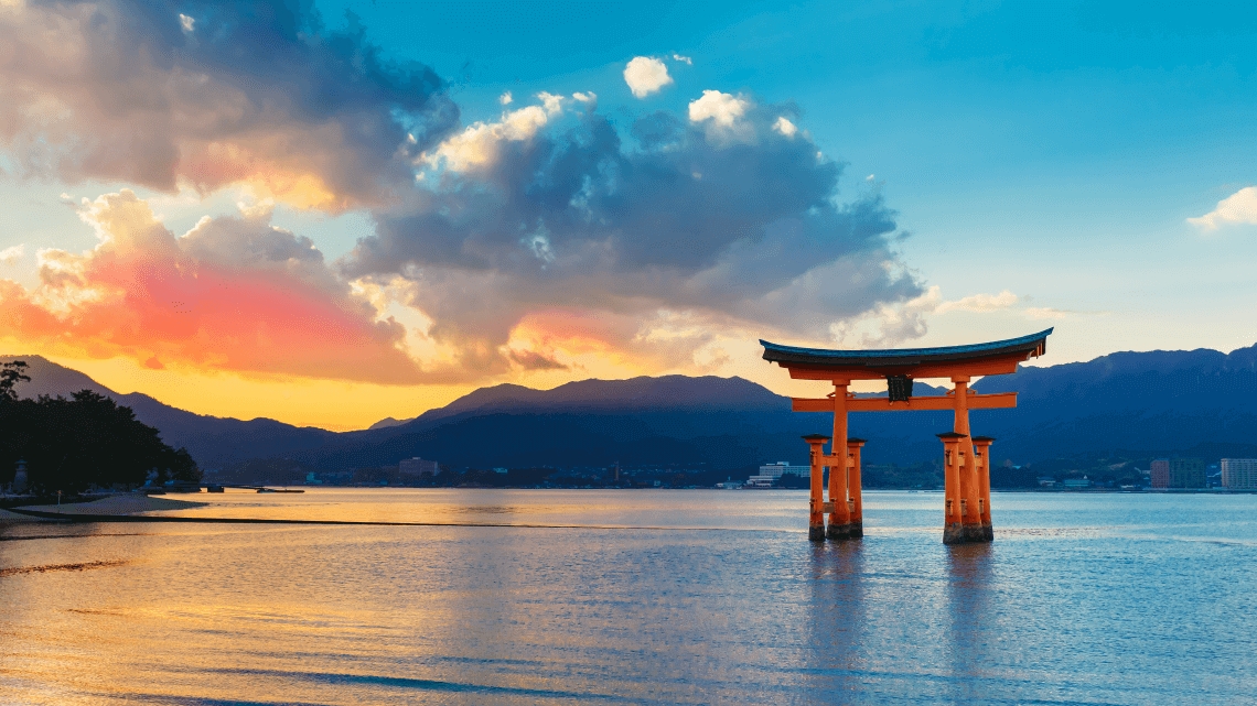 严岛神社Miyajima岛,日本广岛,郊外